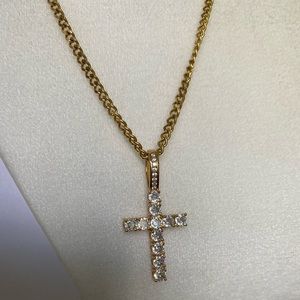 Gold Diamond Cross